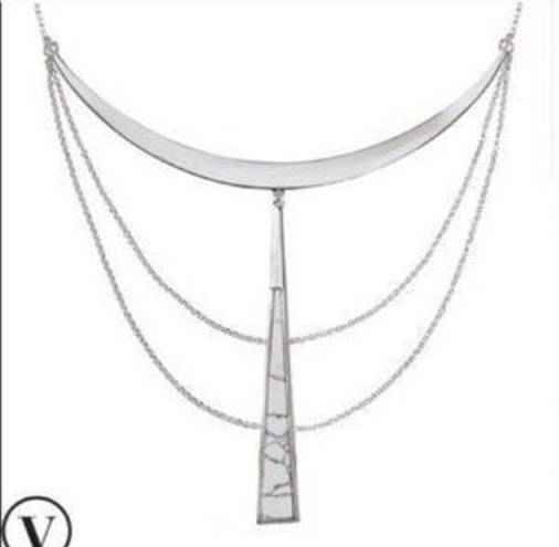 Stella & Dot NWT  swag necklace Two way layering silver