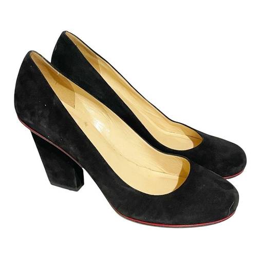 Kate Spade  Size 10B Black Suede Leather Round Toe Square Heel Shoes