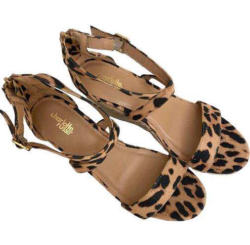 Charlotte Russe  Leopard Cross Strap Espadrille Wedge Sandals