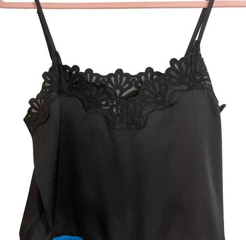 Honey Punch  Black Satin Drawstring Crop Top