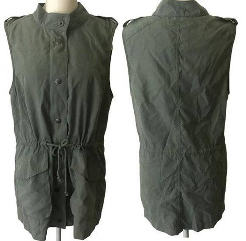 First Love Womens Cargo Military‎ Vest Green Size Large