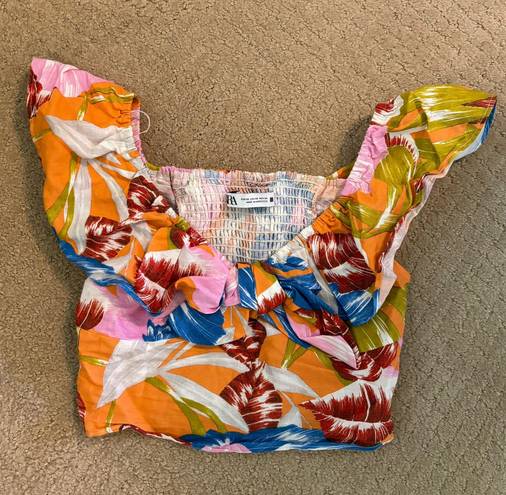 ZARA Floral Crop Top