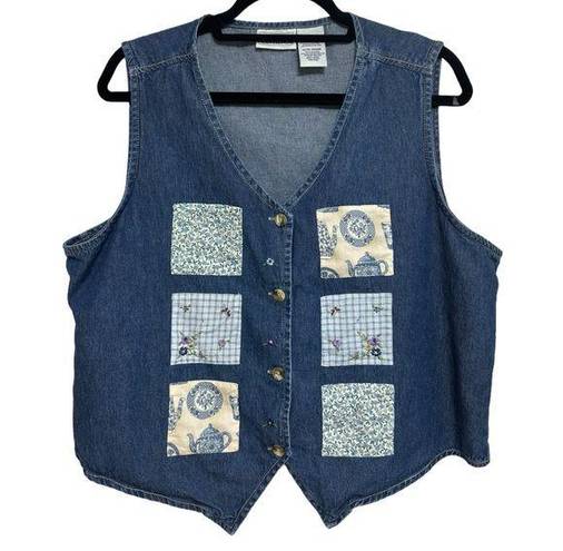 American Vintage Vintage Denim 100% Cotton Patchwork Vest - Size XL