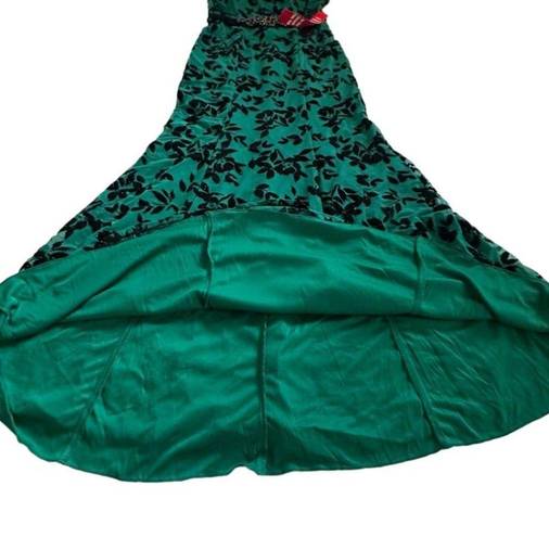 City Triangles  Green Black Strapless Mermaid Formal Gown Dress Size 9 Junior NEW