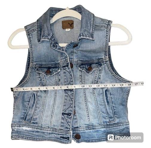 American Eagle  Womens Cropped Denim Vest, Small