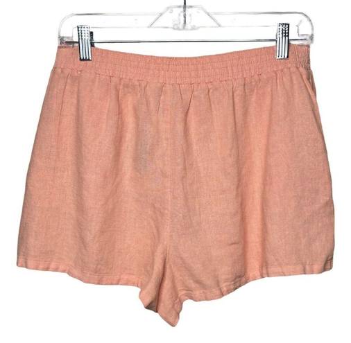 Abercrombie & Fitch Abercrombie Shorts Womens Medium Orange Linen Blend Sleep Shorts Neutral Casual