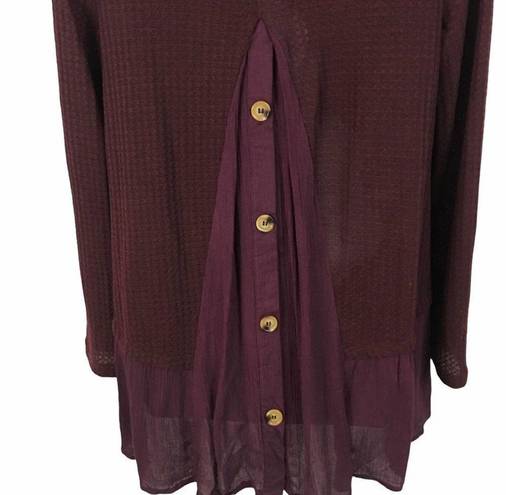 Umgee  oversized maroon boho skirted sweater small