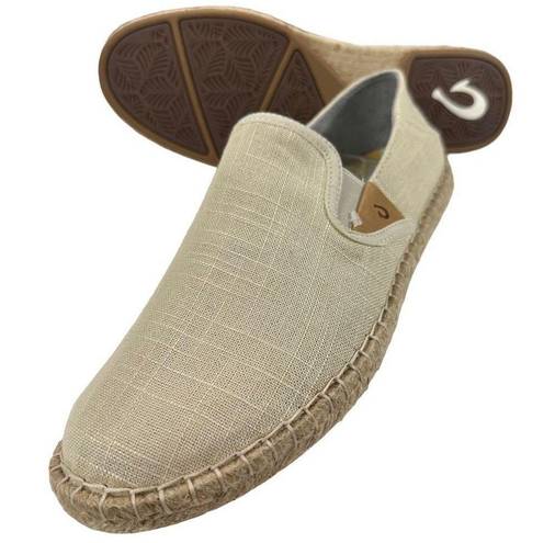 Olukai  Kaula Pa’a Kapa Slip-on Linen Espadrille Loafers NWOT Women’s Size 10