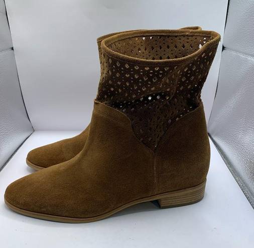 Michael Kors  Brown Suede leather Perforated mid Ankle Boots 11M