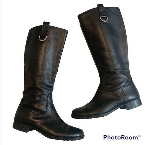 Ralph Lauren Lauren  Sagira II Black Leather Boots