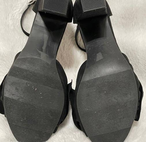 C Est. 1946  Black Peep Toe Block Heel 9