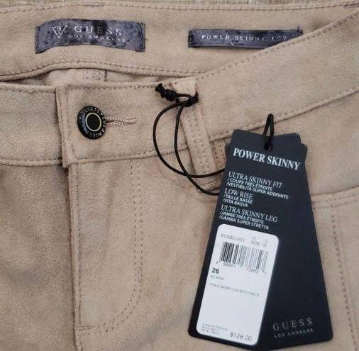 Guess Power Skinny Faux Suede Jeans, Size 26