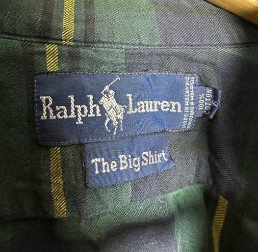 Polo Vintage  Ralph Lauren Oversized Plaid Shirt Size 6 EUC