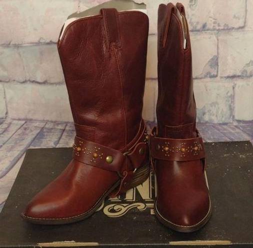 Dingo  - Dl 251 appaloosa wine tall cowboy boots w/ harness size 6.5 NIB