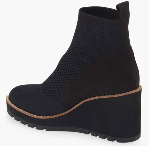 Eileen Fisher  quill platform wedge knit sock bootie