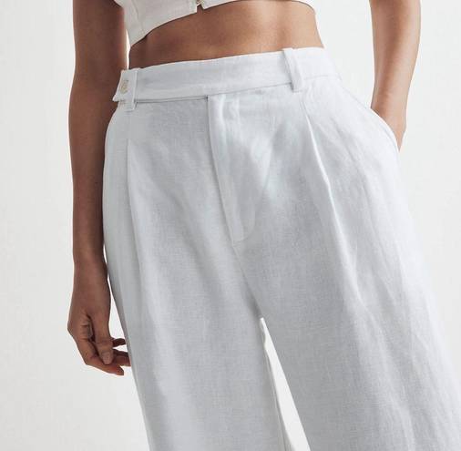 Madewell  The Harlow Wide-Leg Pant in 100% Linen in White NWT