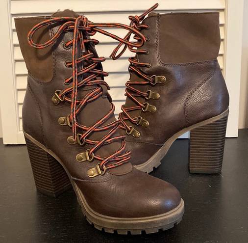 Union Bay Lace Up Call Faux Leather Platform Boots