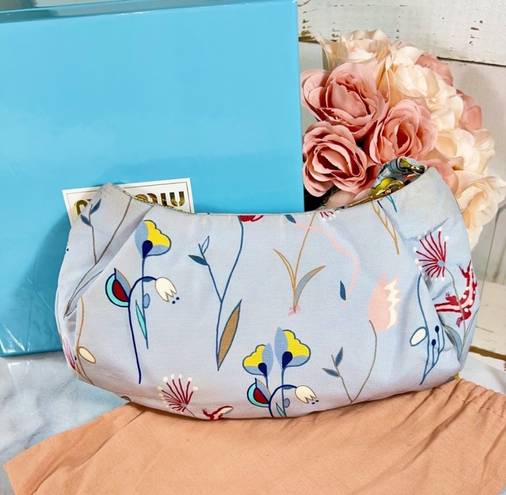 Miu Miu Baby Blue Silk Lined Clutch/Cosmetic Bag