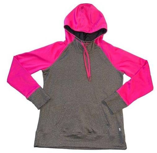 Danskin Now Womens Hoodie Pullover Hooded Sweatshirt Dri More Gray Pink Medium