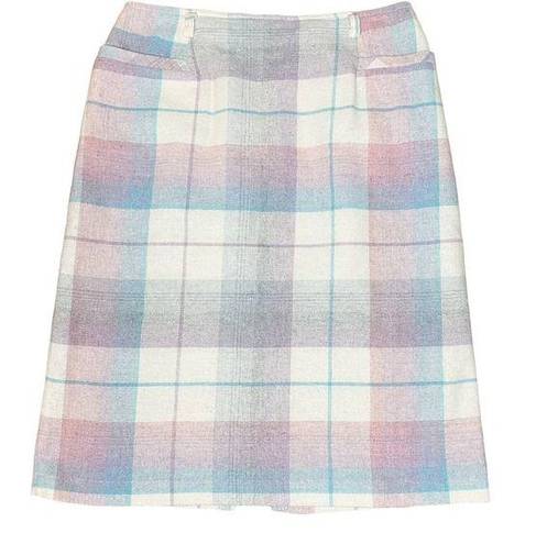 American Vintage Vintage Plaid Skirt Pastel Pencil Skirt