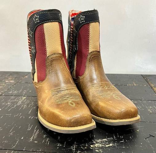 Justin Boots  Chellie Patriot Leather Western Cowgirl Short Boots Womens 7.5 B