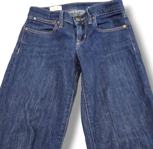  Jeans Size 25 /0 W27"xL31" Gap 1969 Legging Jean Lace Up At Ankle Blue Denim Pants 