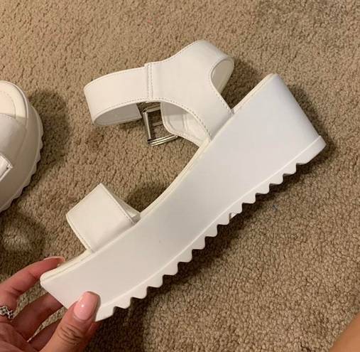 White Platform Sandals Size 7