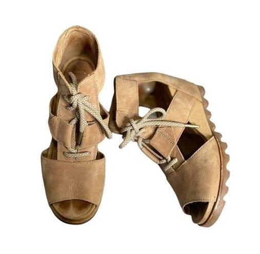 Sorel  Leather Tan Jonie Sandal 8