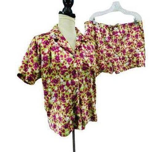 Big Dogs Vintage Fun And Attitude  Satin Wild Girl Pajama Set Medium