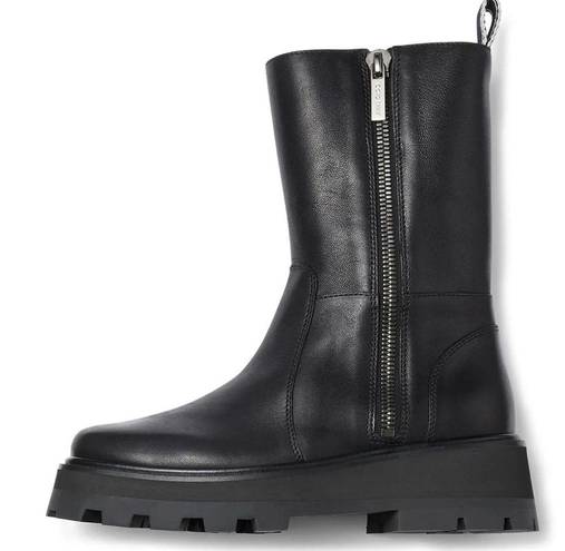 Jimmy Choo  Bay Flat Chunky Leather Boots Black, Size EU 36.5 NEW Retail $1050