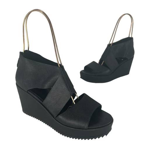 Eileen Fisher  Black Whimsy Wedge Sandal