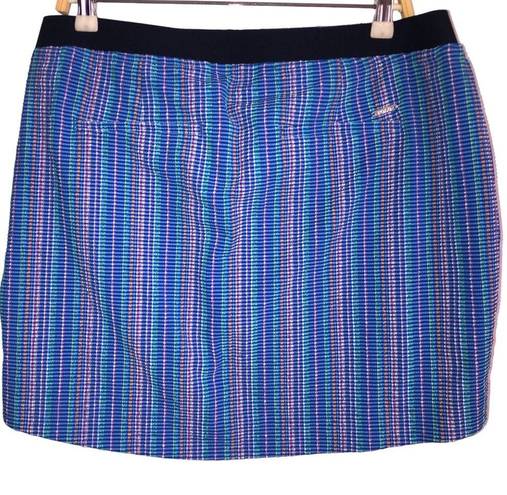 Polo  Golf Ralph Lauren Skort Blue Rainbow Stripe Textured pull on Large