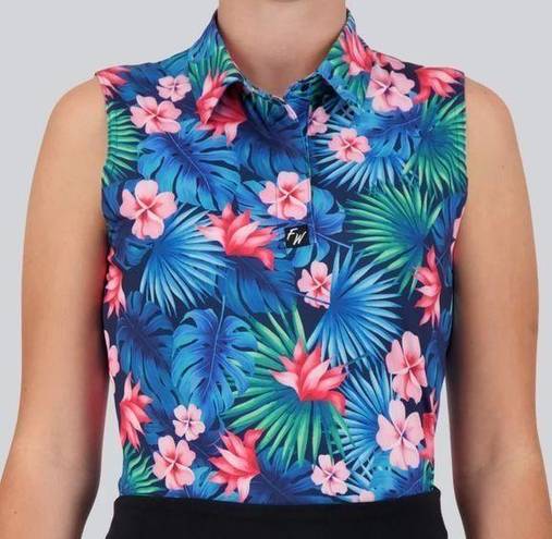 Edge NWT Full  Sleeveless women’s golf Tank floral top tropic birdie