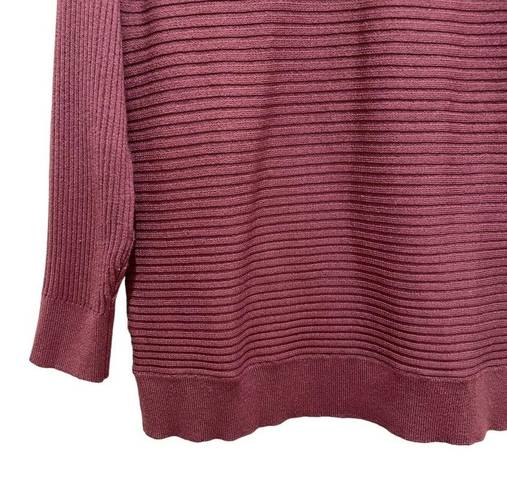 Skinny Girl  Casey Boatneck Rib Knit Sweater Mauve Dust Size Large