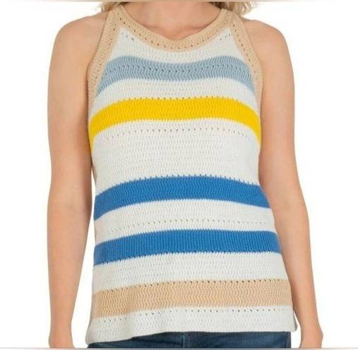 Kut From The Kloth  NOUR SLEEVELESS STRIPE CROCHET TOP SIZE Large