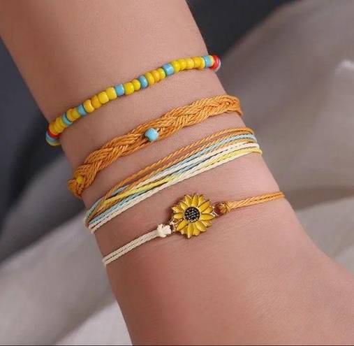 Daisy 4pcs/set Boho  Beads Bracelet Rope Chain Women Braided Charm Jewelry HP