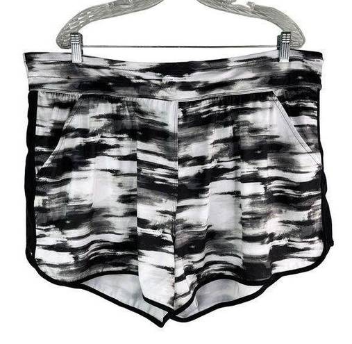 Cacique Swim by  Swim Shorts 20 Black White Built in Brief Pockets