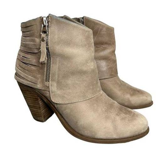 Jessica Simpson  Cerrina Booties in Tan Leather Ankle Boot Boho Size 8.5