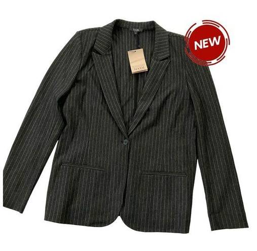 NYDJ  Dark Grey Sonoma Stripe Single Button Blazer Size L NWT 40-5