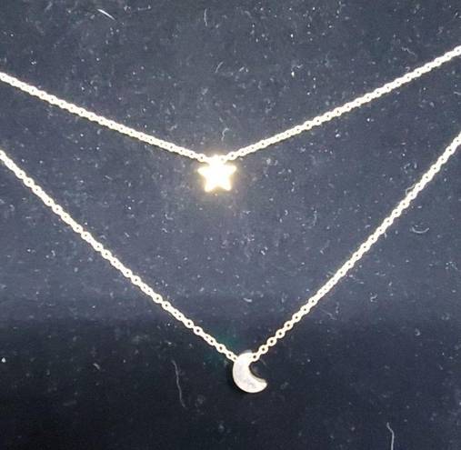 The Moon Silver & Star Multilayer Necklace