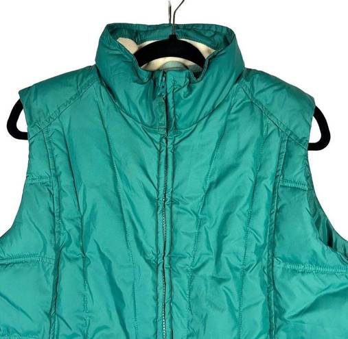 Woolrich  Womens Size L Quilted Puffer Vest Jacket Teal Green Full Zip Insulated