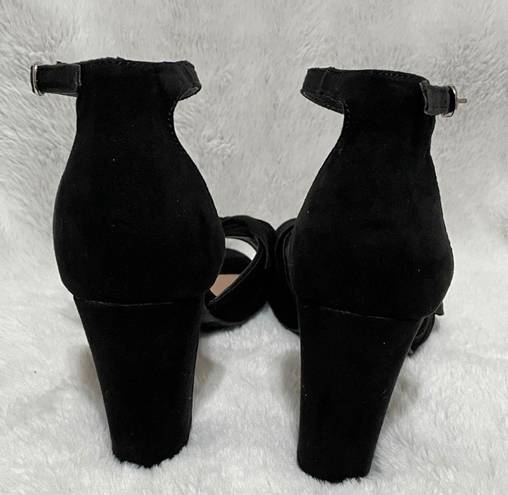 C Est. 1946  Black Peep Toe Block Heel 9