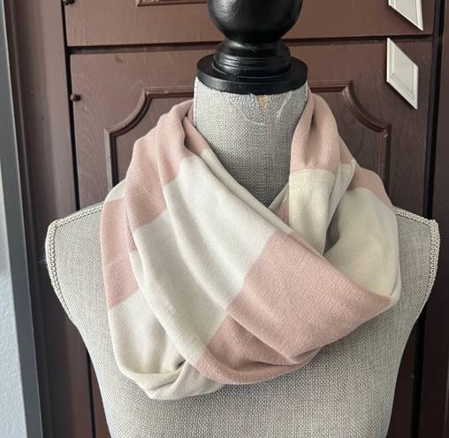 Lululemon Pink + White Striped Infinity Scarf