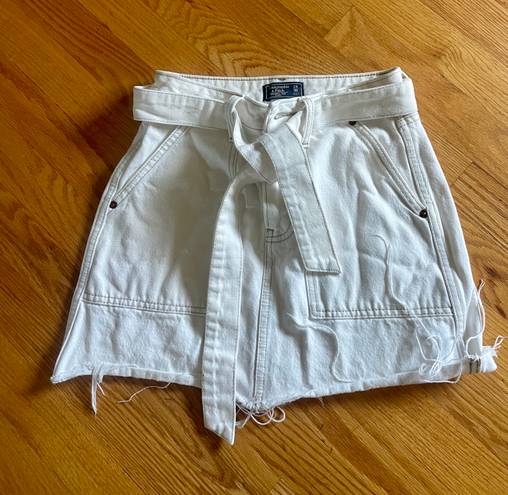 Abercrombie & Fitch White Denim Skirt