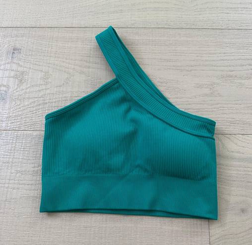 Amazon Padded One Shoulder Ribbed Sports Bra