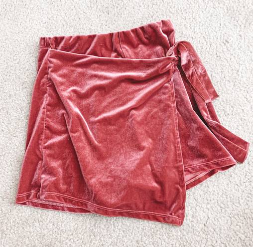 American Threads Wrap Velvet Maroon Purple Skort