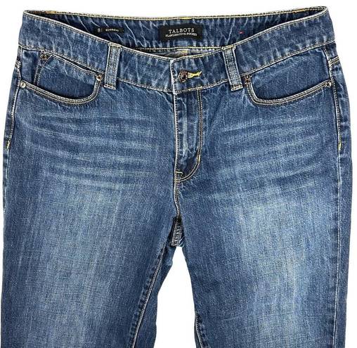 Talbots  Womens Size 8 Flawless Five Pocket Boyfriend Jean Denim Stretch Blue