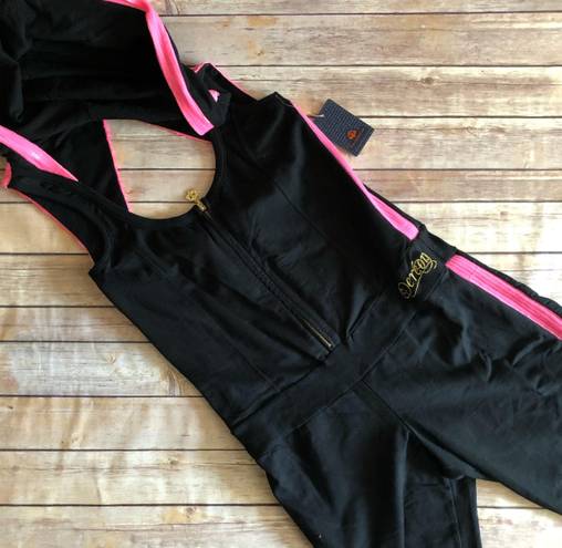 Dereon Cropped Jumpsuit Hooded Black Size XL