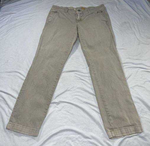 Pilcro  Pants Womens 27 Hyphen Chino Mid Rise Tan Pockets Stretchy Slim Tapered