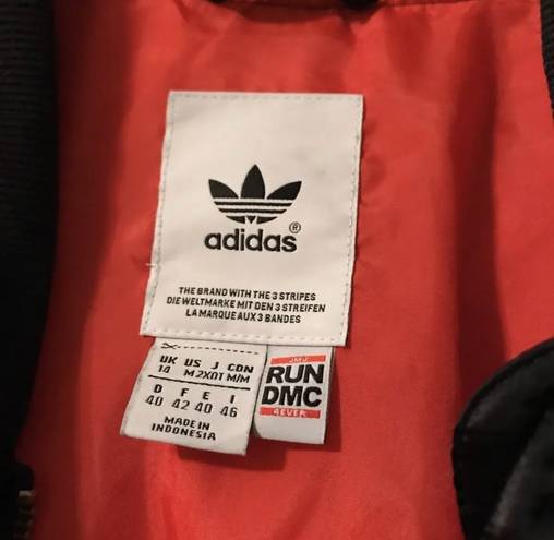 Adidas Originals x Run DMC Puffer Jacket M Bomber Black Red Lining Supergirl